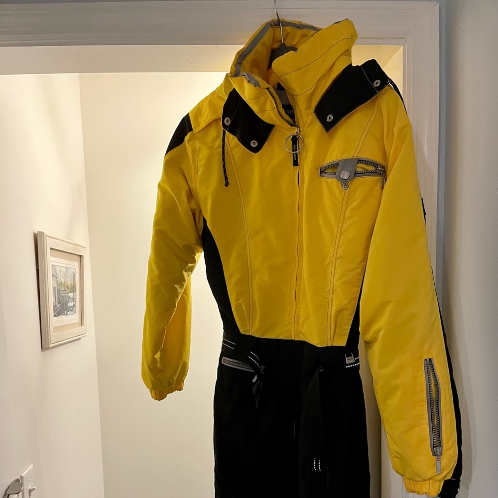 NILS Women's Yellow and Black Ski Snowsuit